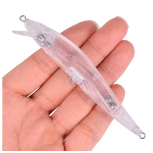 Blank Crankbait Minnow Wobbler 3D Transparent Unpainted Plastic Body Hard Bait Sea Fishing Lure Tack